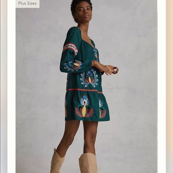 Anthropologie Let Me Be Embroidered Tunic Dress NWT - Picture 8 of 10